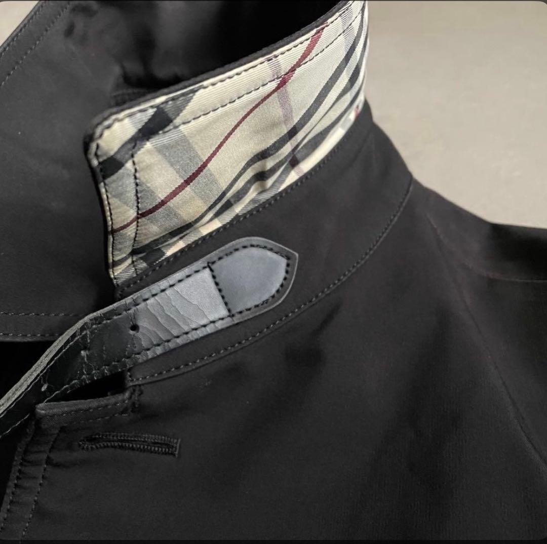 バーバリーブラックレーベル コットン ステンカラー コート ノバチェック M