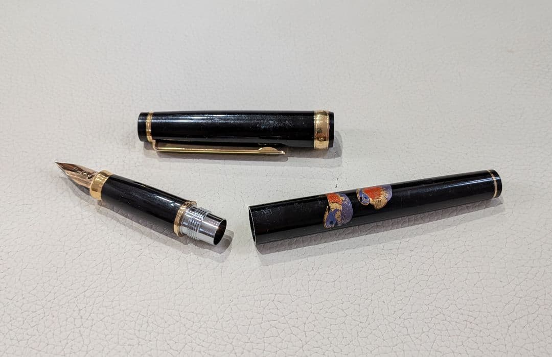 PLATINUM　蒔絵「鴨と紅葉」 　ペン先18K