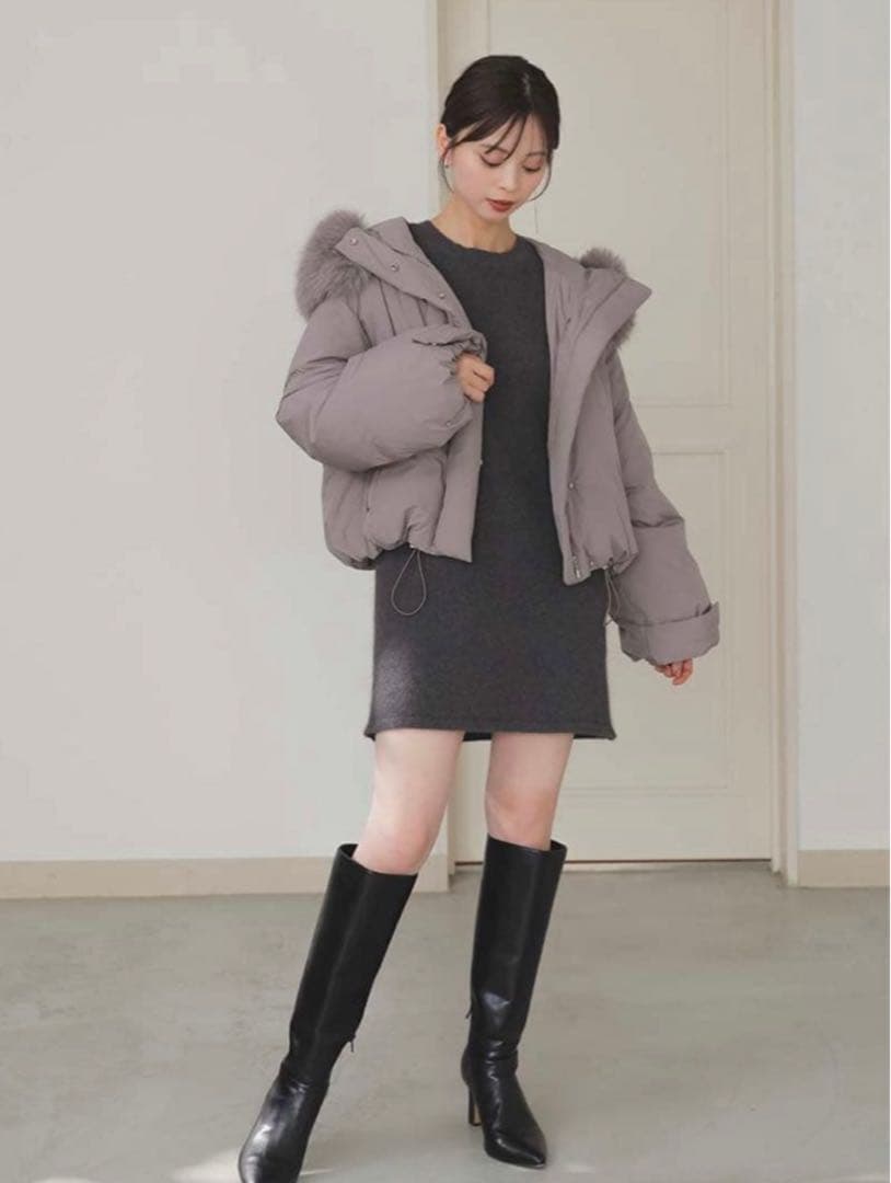 SNIDEL ♡西川フードファーショートダウン GRY