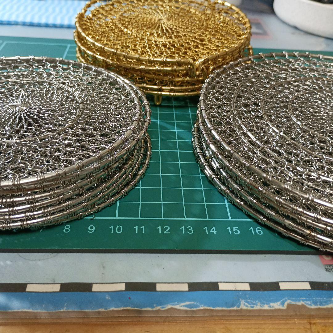 金網足有り（4寸）8枚、銀網（4寸）8枚、銀網（5寸）8枚のまとめ売り