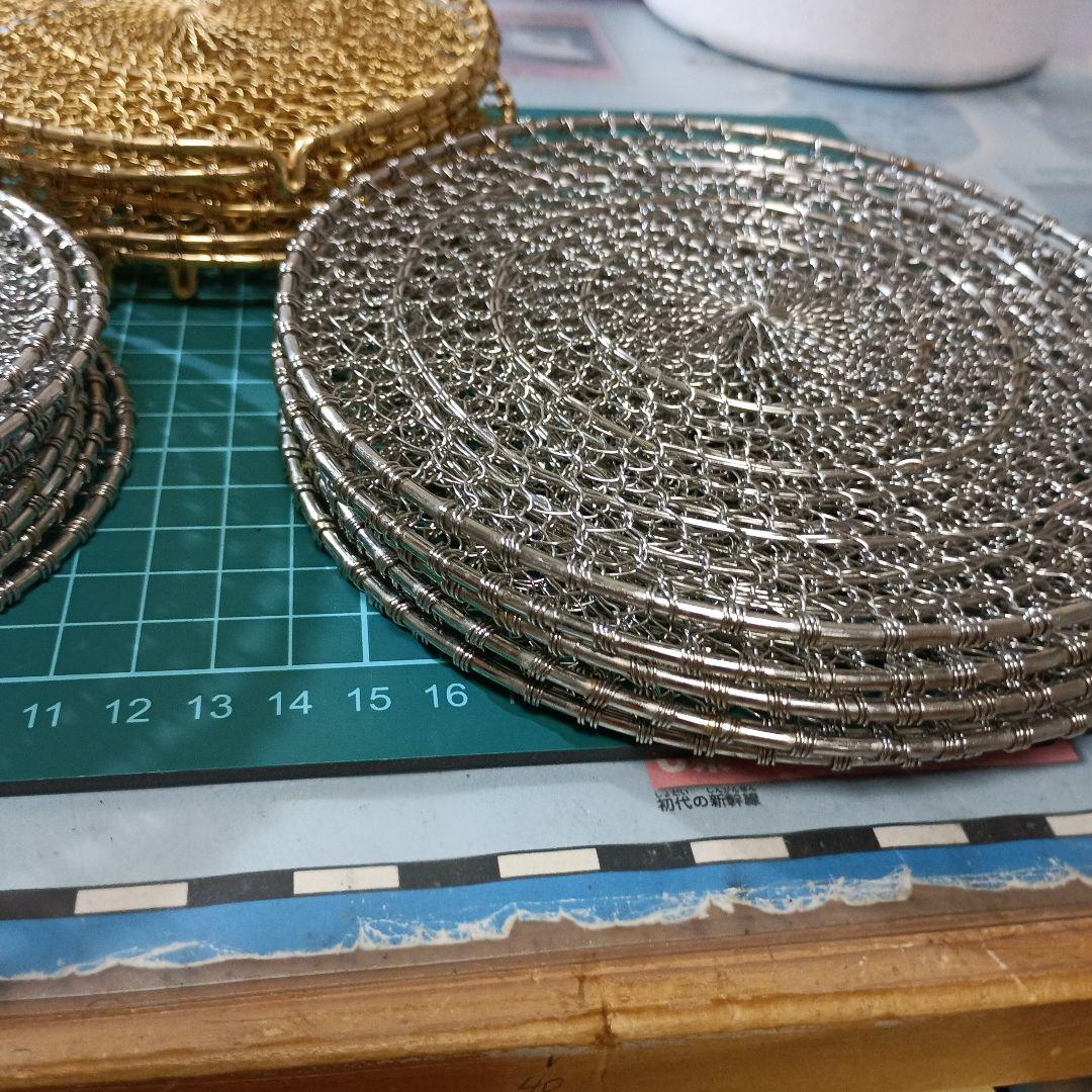 金網足有り（4寸）8枚、銀網（4寸）8枚、銀網（5寸）8枚のまとめ売り