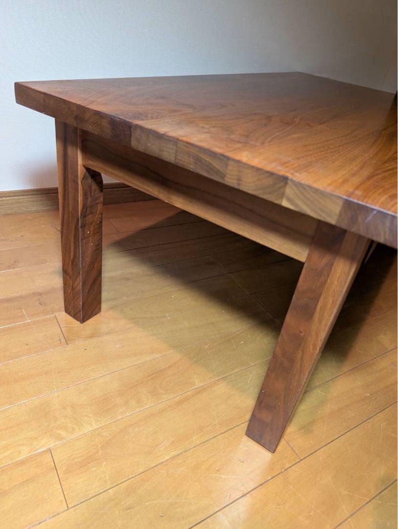 ■送料込■無印良品 無垢材ローテーブル ウォールナット デスク 机廃盤家具