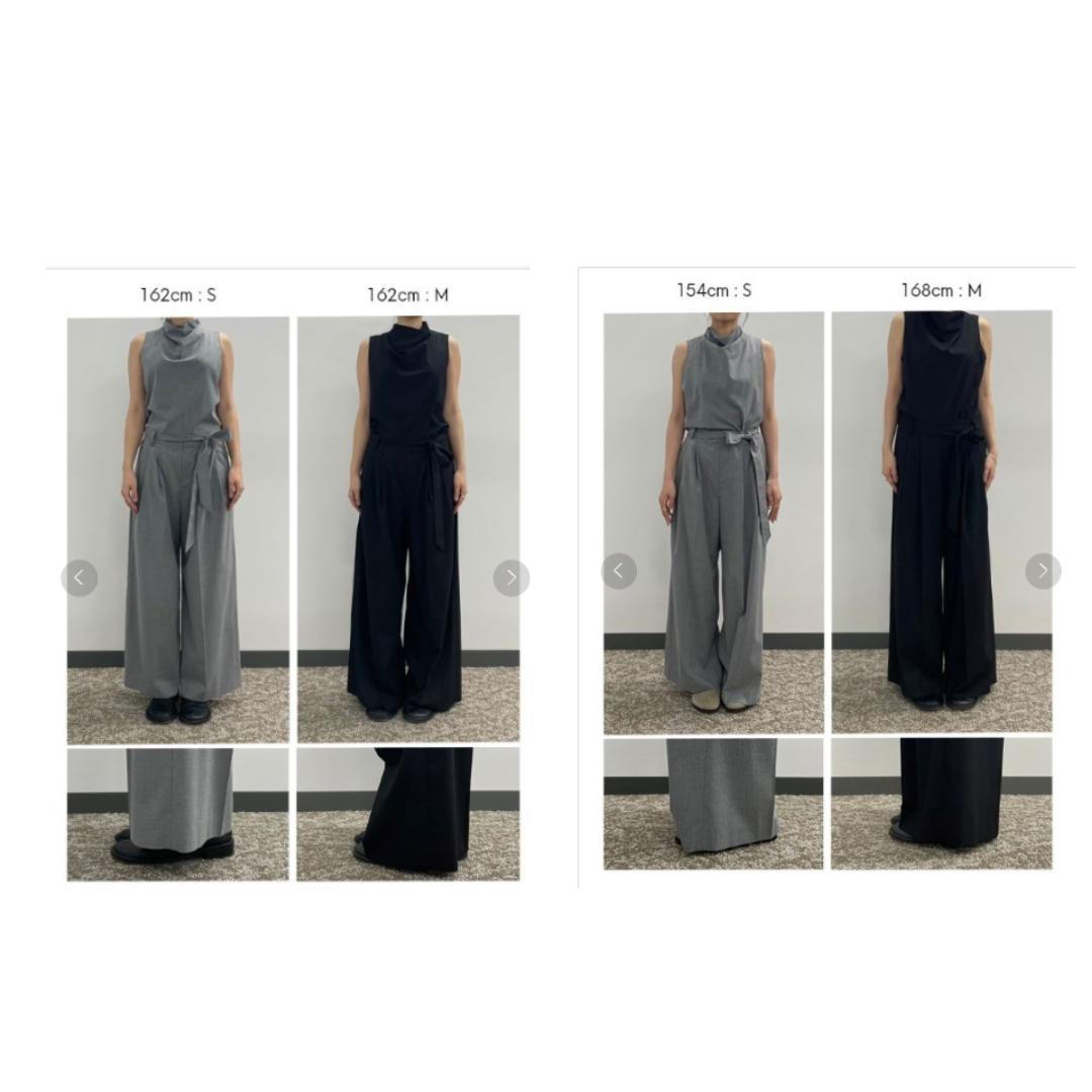 美品　ETRE TOKYO ドレープハイネックノースリオールインワン　S 黒