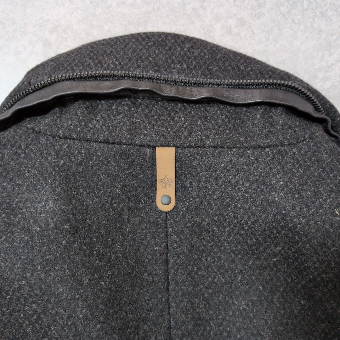 ✿マッカージュ✿レザー切り替え　フーディージャケット　ブラック　美品