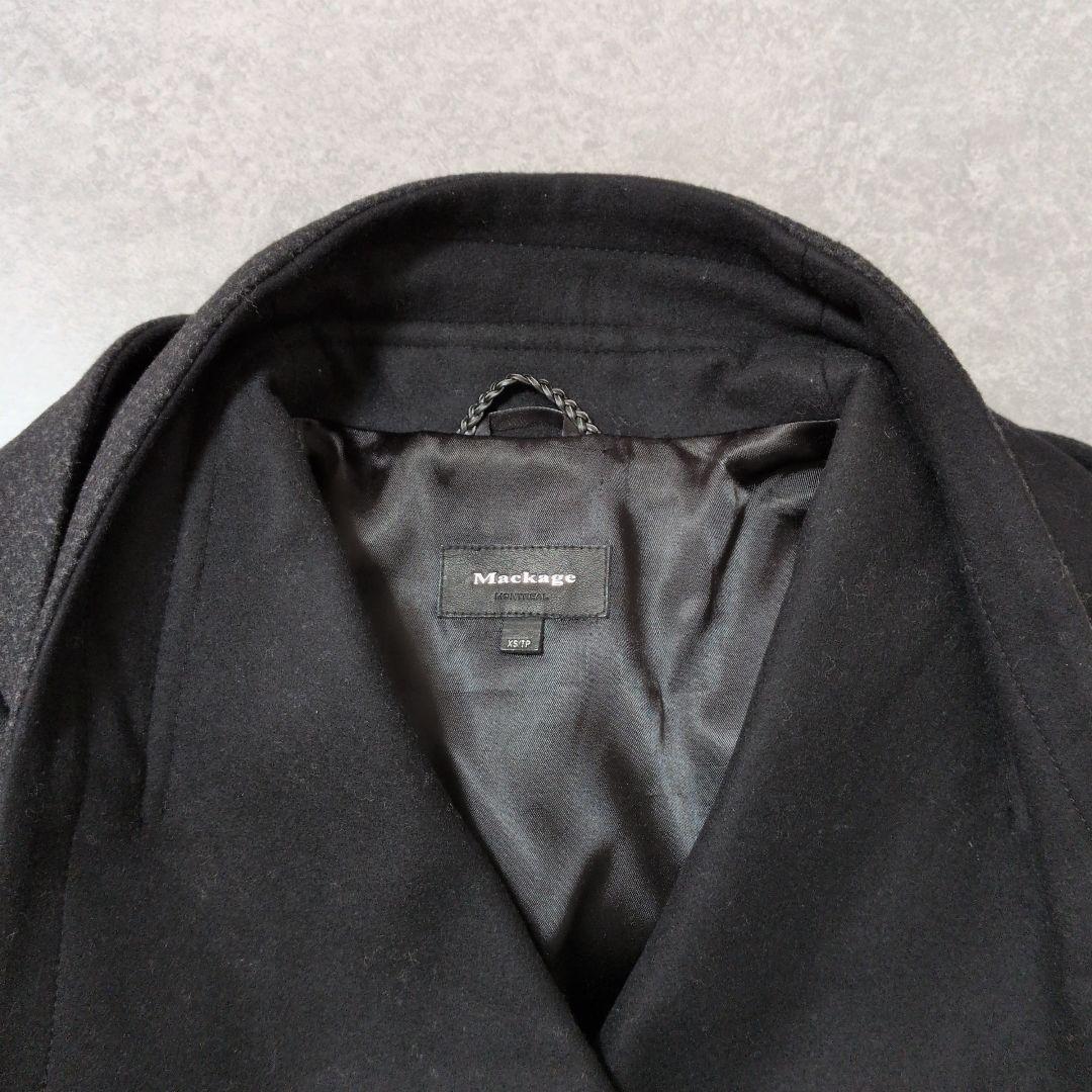 ✿マッカージュ✿レザー切り替え　フーディージャケット　ブラック　美品