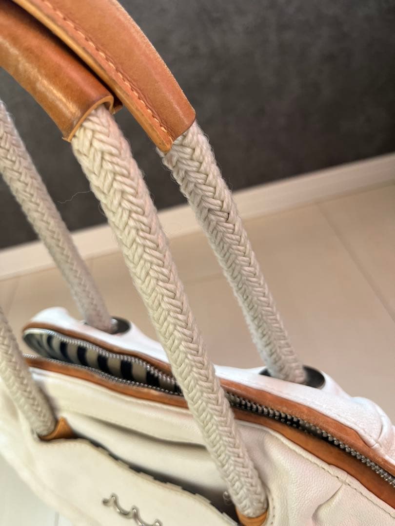 ア*ス様 ムータマリン　バッグ　クリートセーラーバッグ　ゴート革　ホワイト