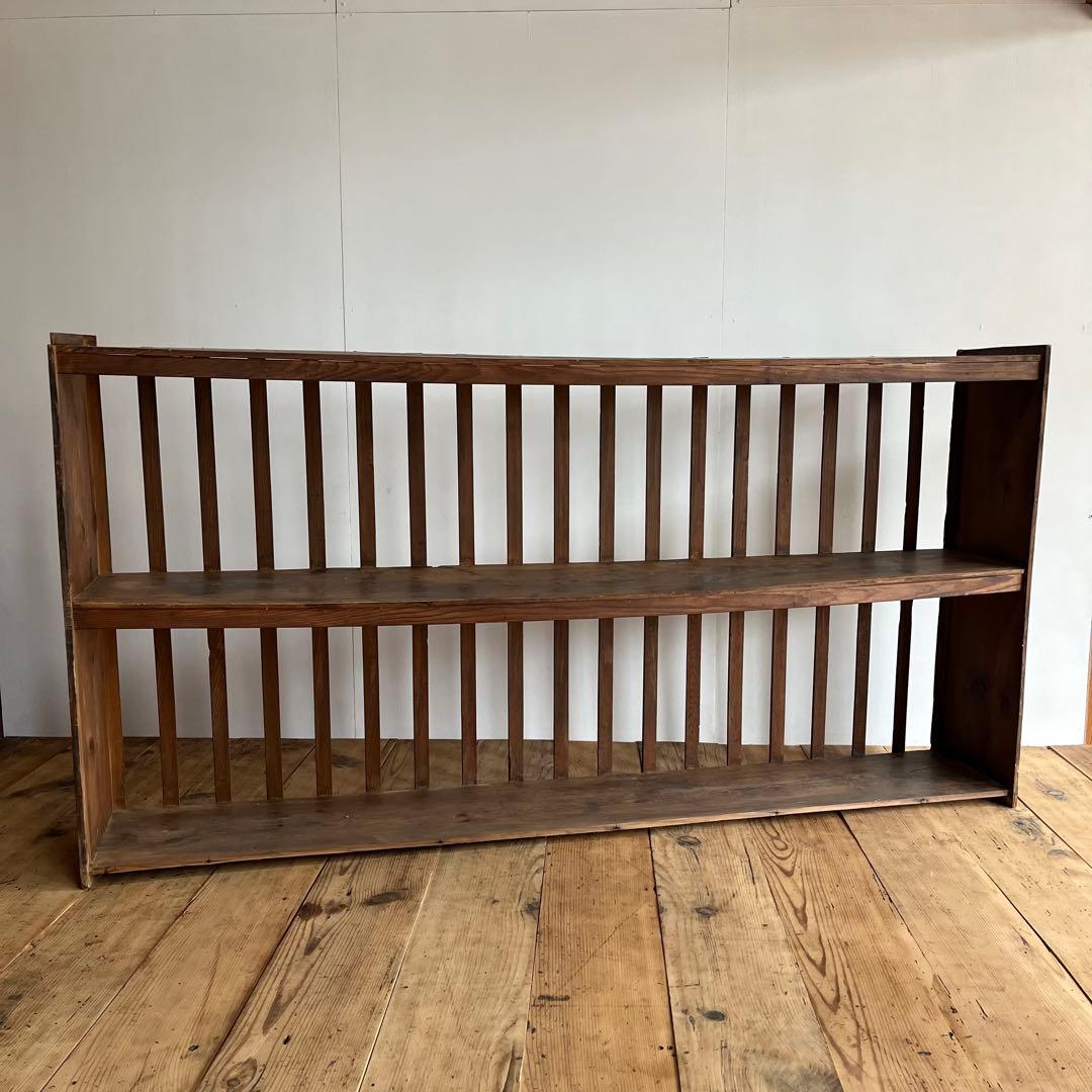 アンティーク オープンラック 大型 木製 無垢材 本棚 食器棚