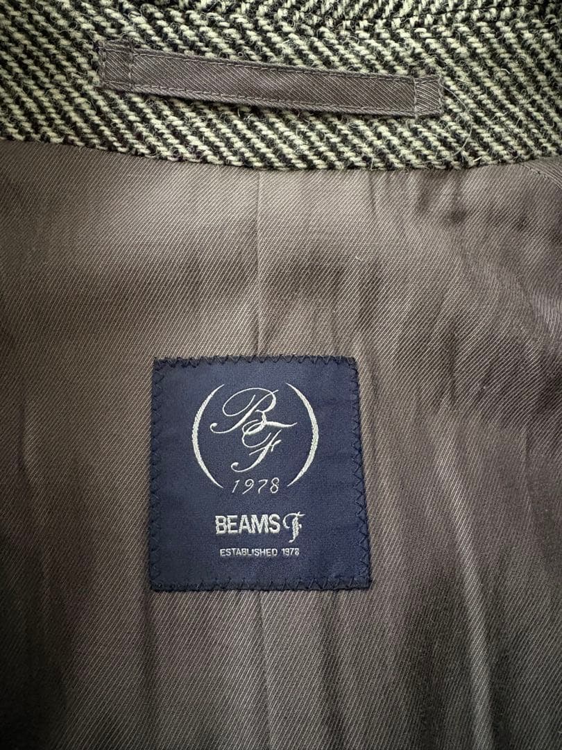 BEAMS F / HARRIS TWEED ダイアゴナル シングル コート
