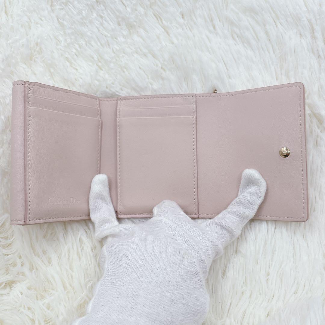限定カラー♡クリスチャンディオール 折り財布 パウダーピンク カナージュ