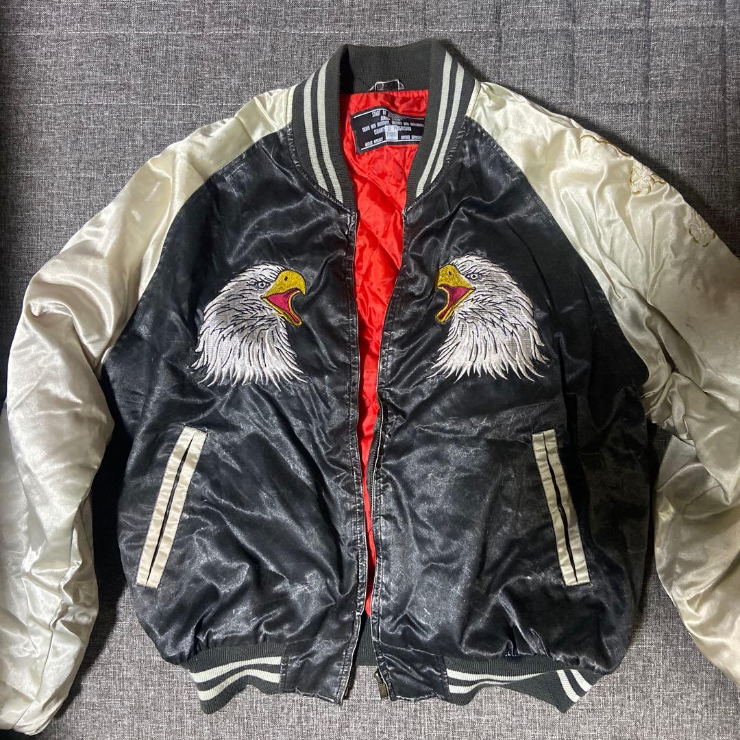 イーグル刺繍 スカジャン 黒・白・赤