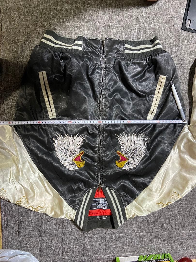 イーグル刺繍 スカジャン 黒・白・赤