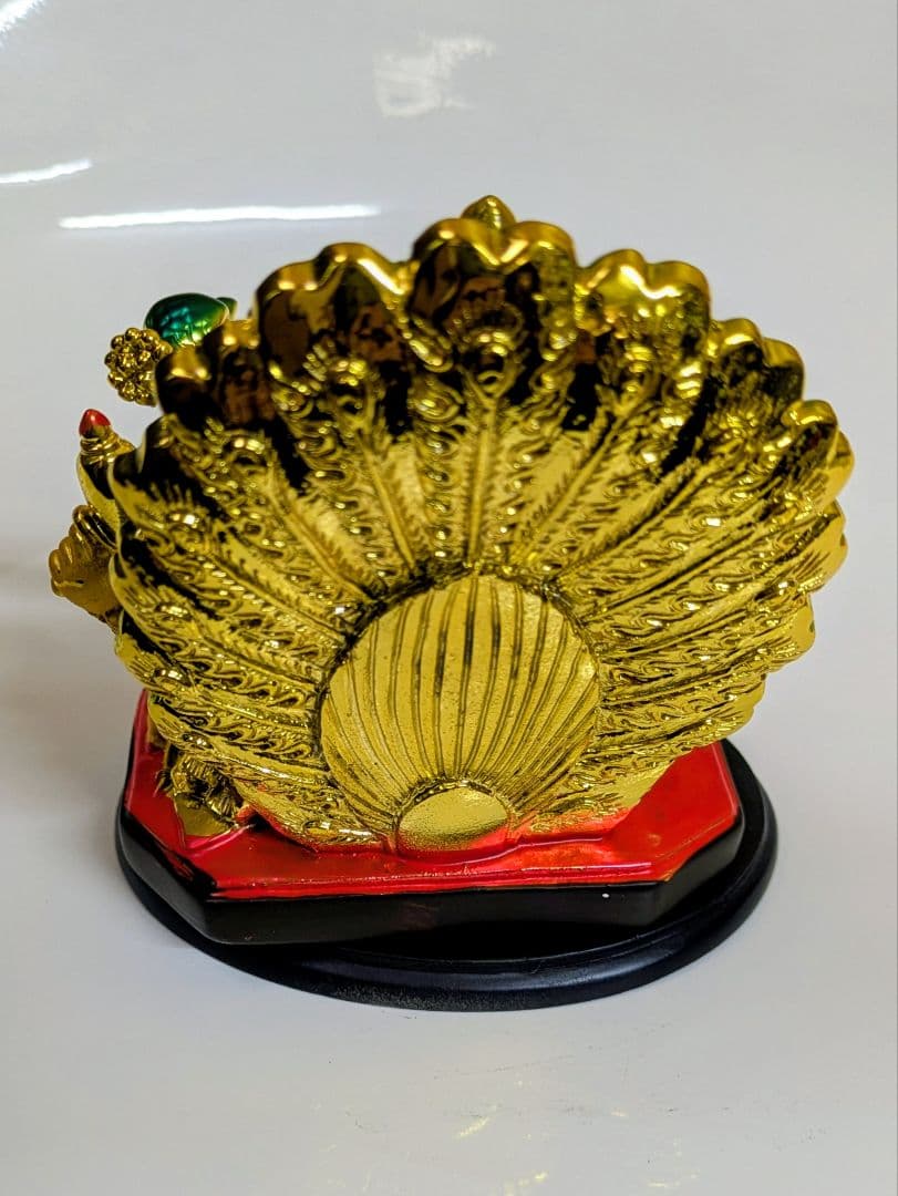 黄金ガネーシャ像 孔雀背負い 運気上昇・商売繁盛 夢を叶えるゾウ 守護神