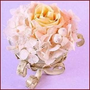 プリザーブドフラワーアンティーク ピンクイエローアレンジメント