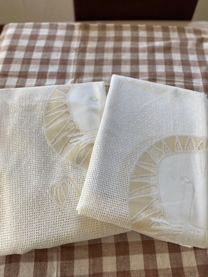 レースカーテン　リサラーソン柄　ライオン