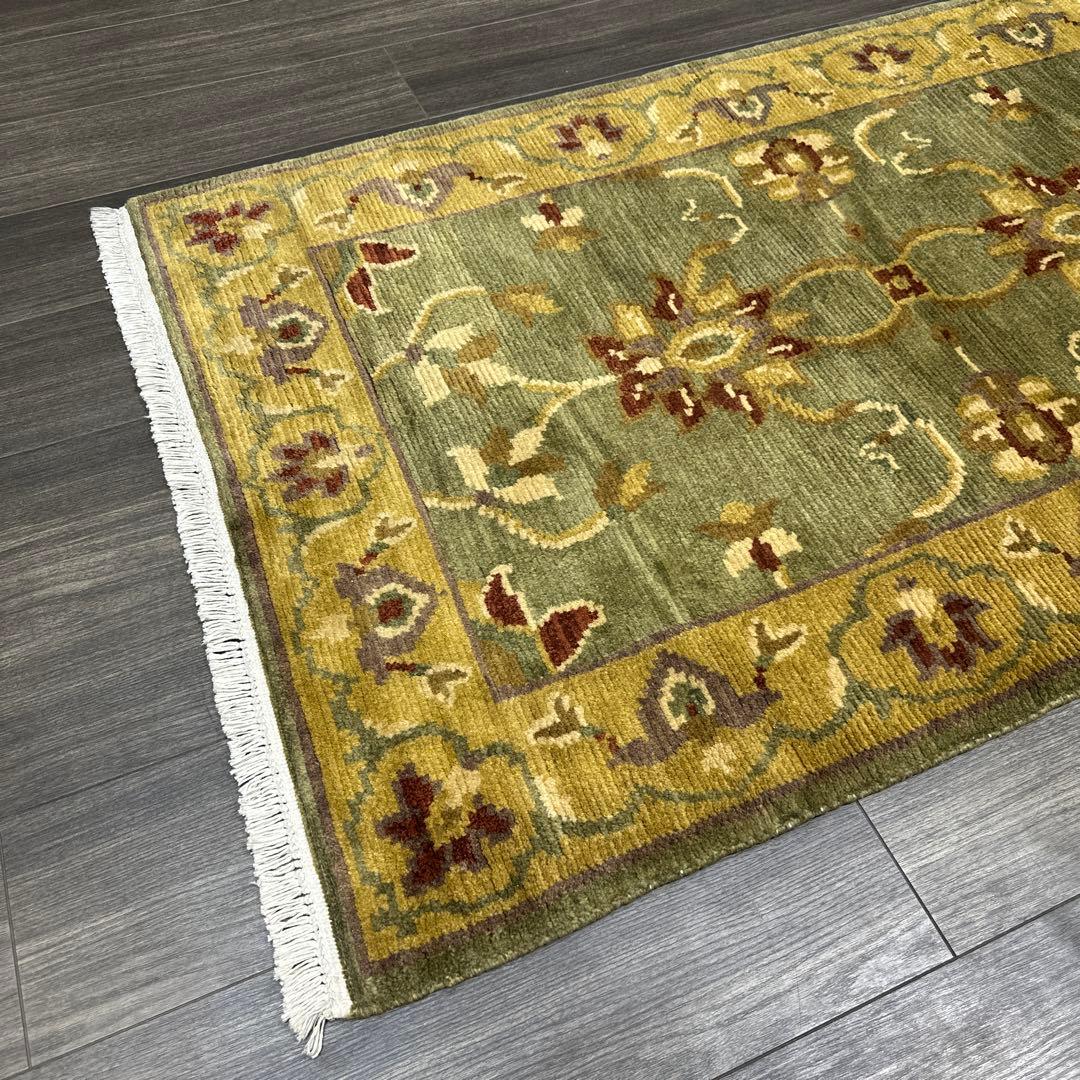 チベットラグ手織り絨毯スーパファインウールラグ93cmx157cmファインラグ