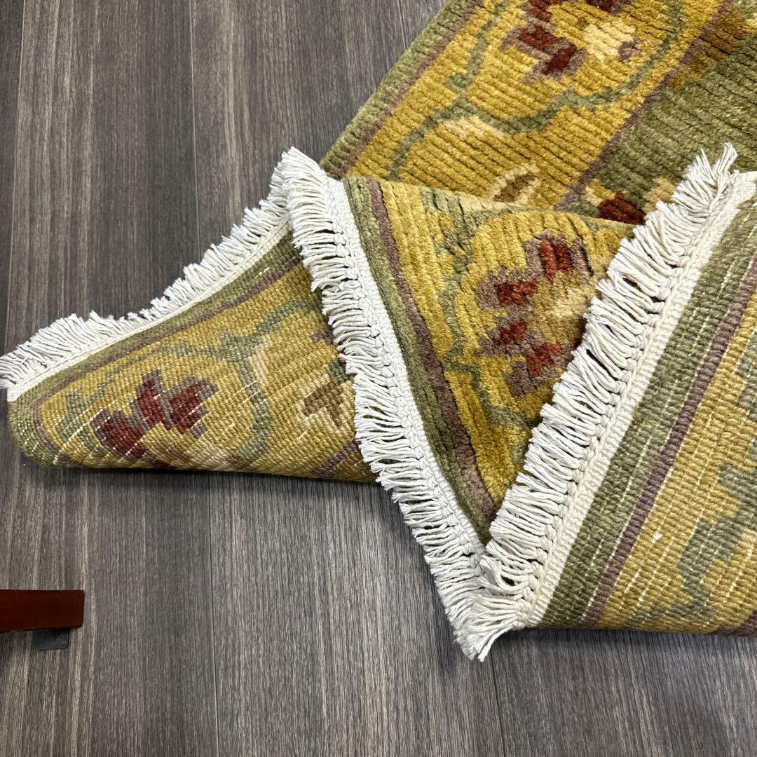 チベットラグ手織り絨毯スーパファインウールラグ93cmx157cmファインラグ