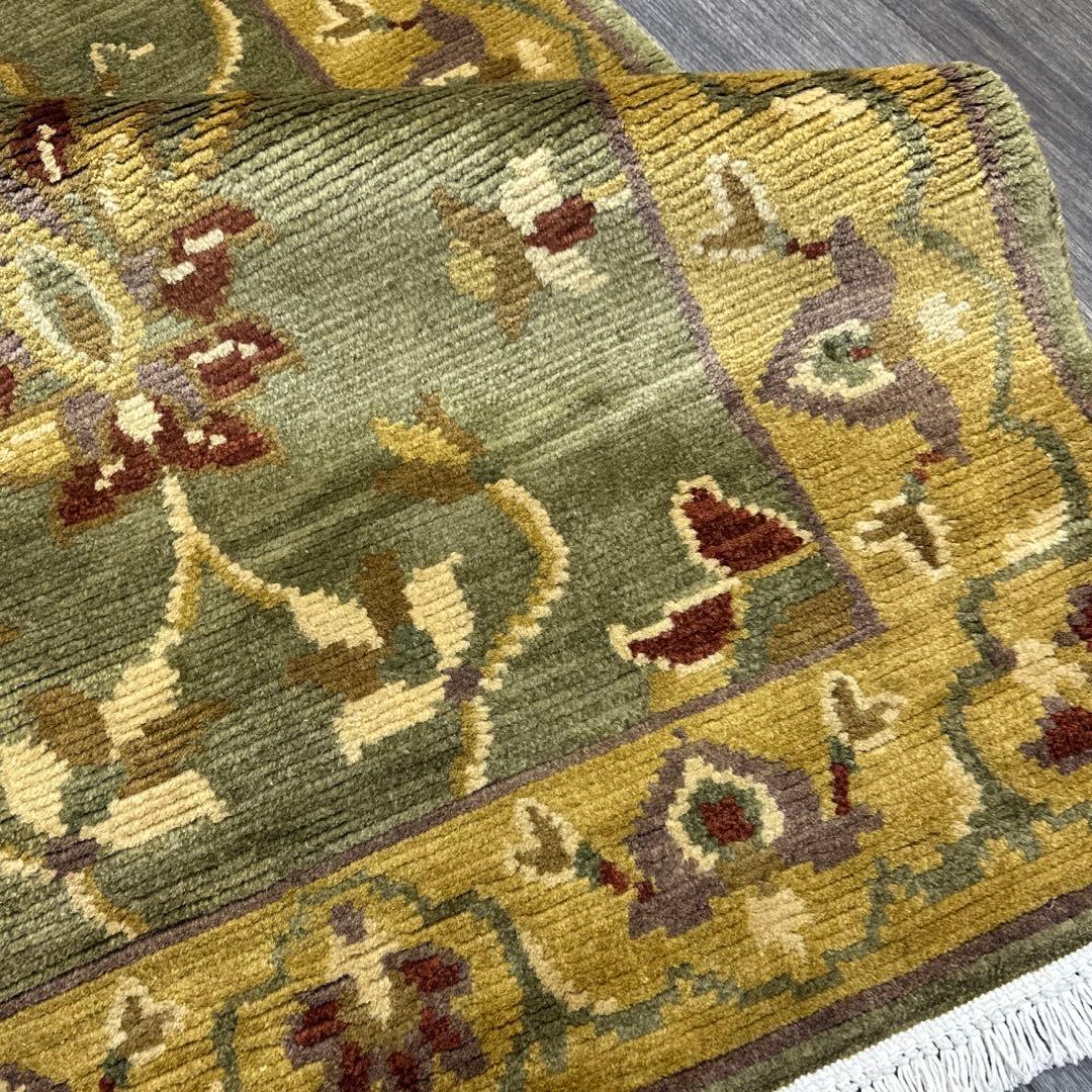 チベットラグ手織り絨毯スーパファインウールラグ93cmx157cmファインラグ