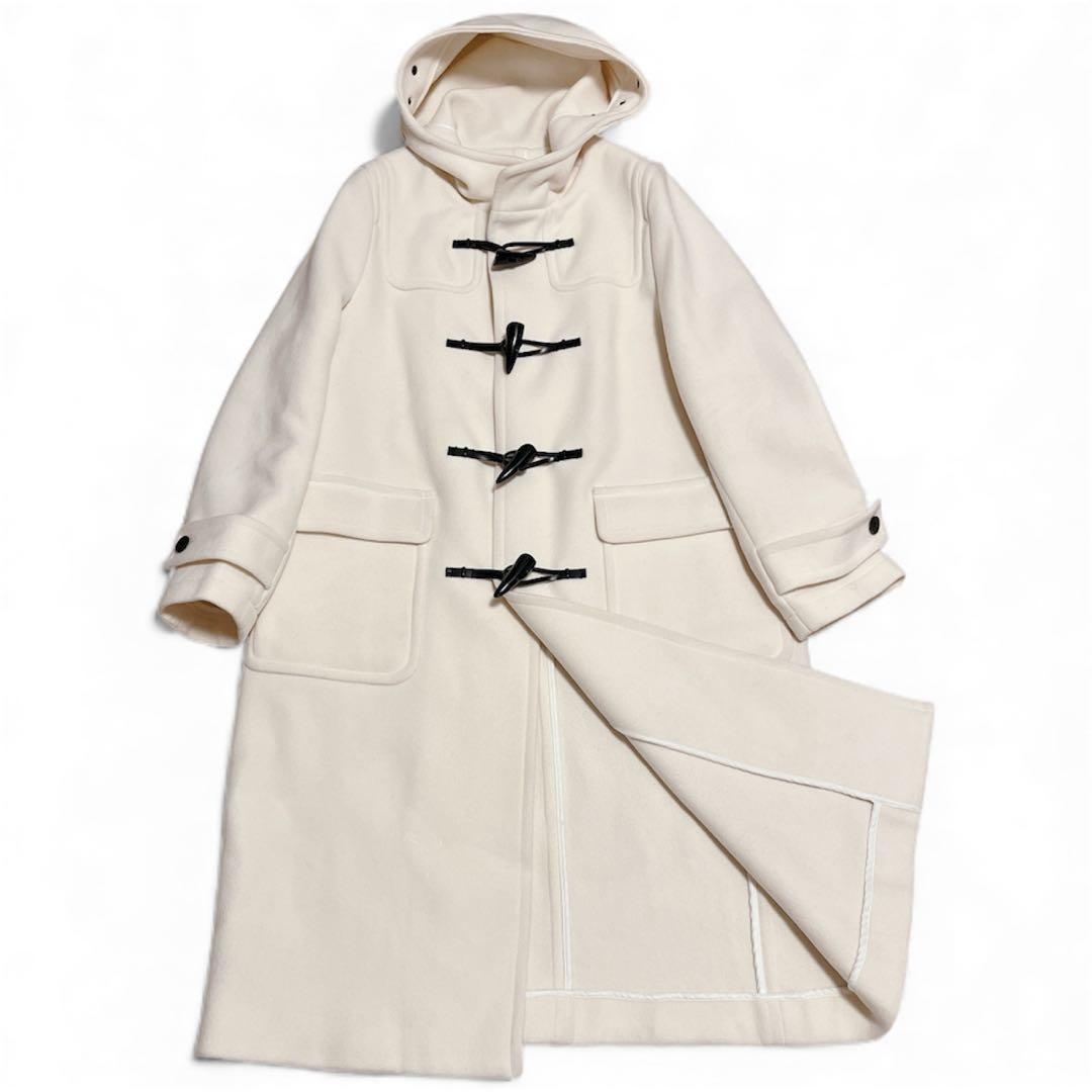 美品 TOMORROW LAND ダッフルコート ロングコート ホワイト 38