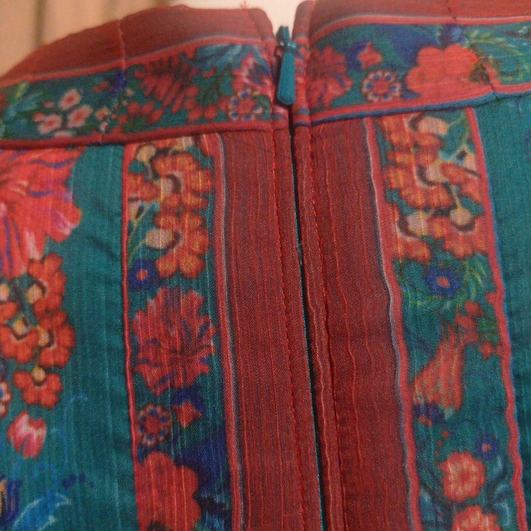 TADASHI SHOJI ターコイズ 花柄 長袖 ワンピース