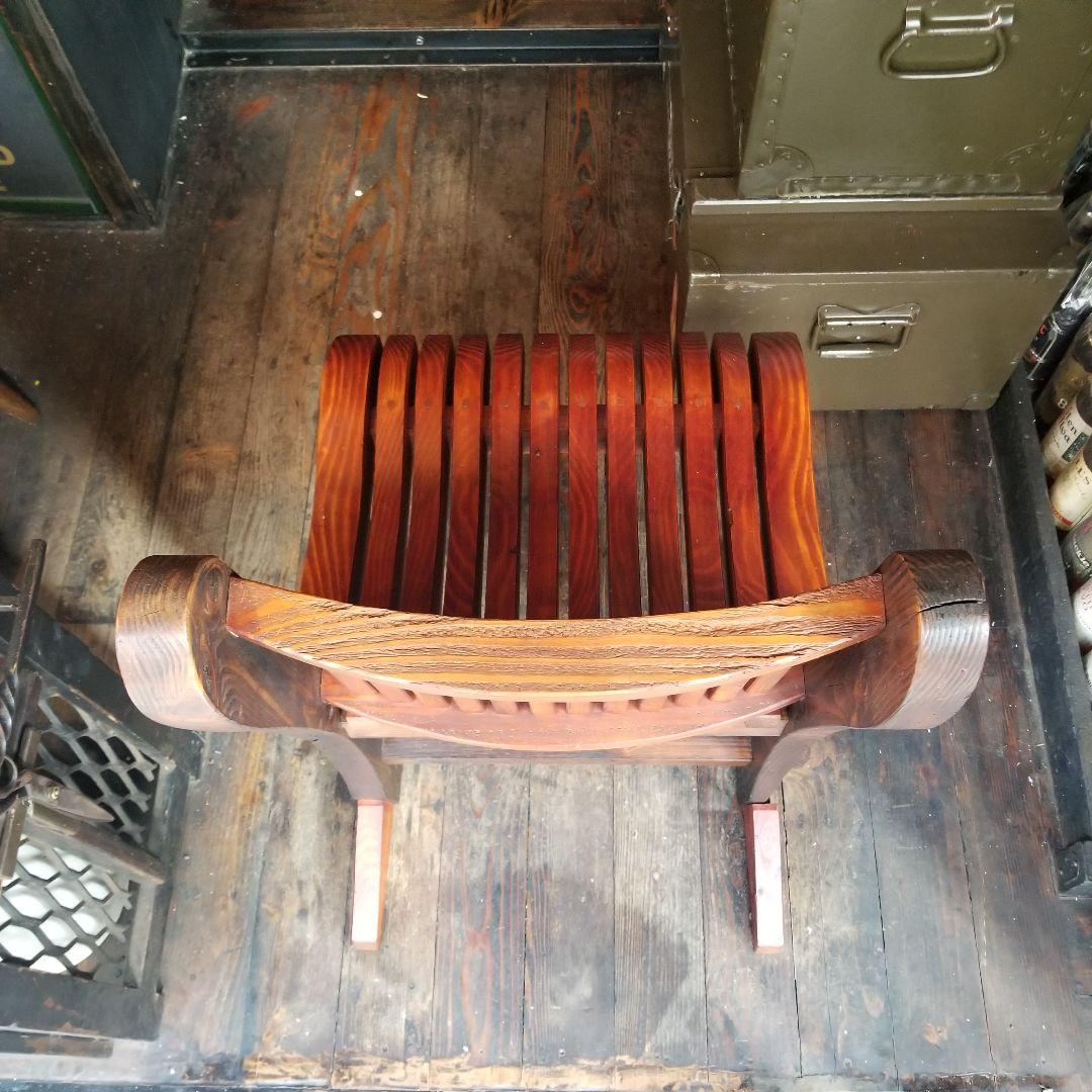 希少　骨董　一点物　伝統工芸　和モダン　民芸　木組み　チェア　無垢　硬木