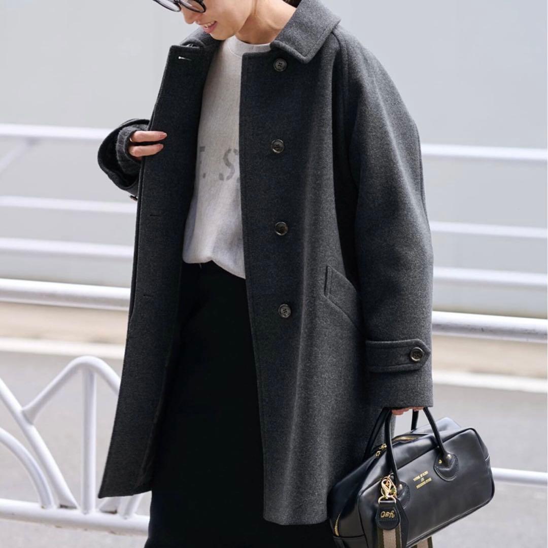 フレームワーク　ラムウールMIXシャルムバルカラーコート