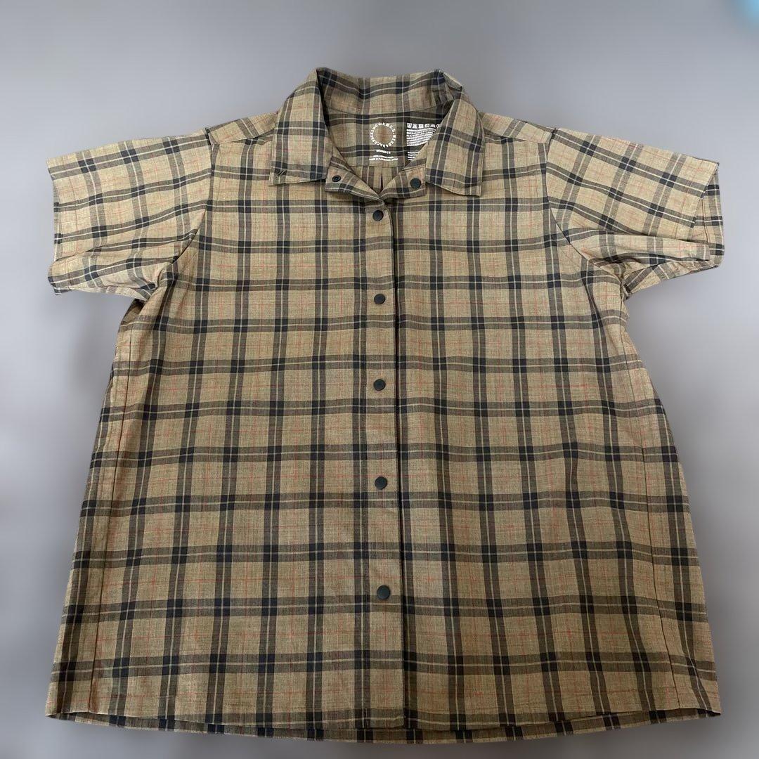 山と道　メリノウール100%チェック柄シャツ Sサイズ