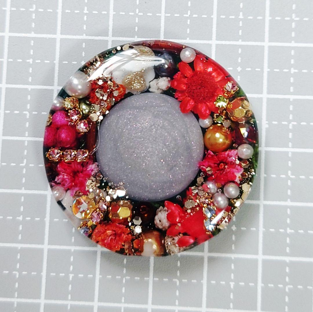 レジン　猫　ドライフラワーヘアゴム　ブローチ　ポニーフック　No.323