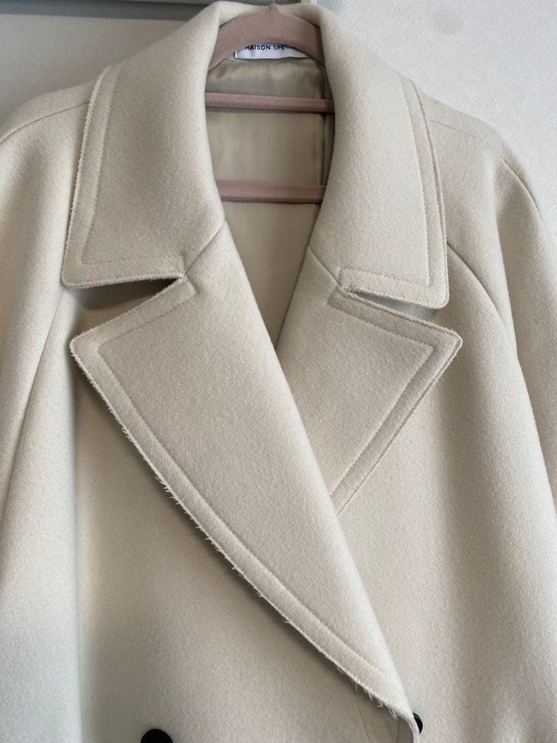 maison special ロングコート 36 ウール100%