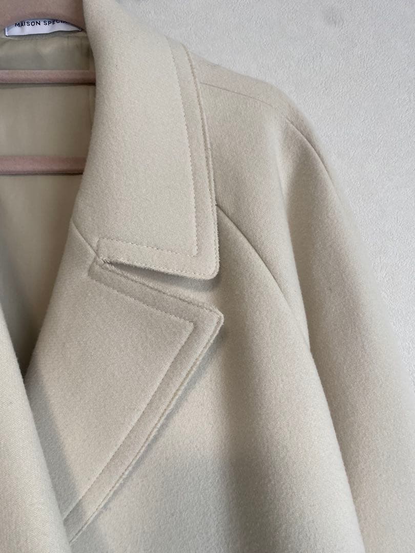maison special ロングコート 36 ウール100%