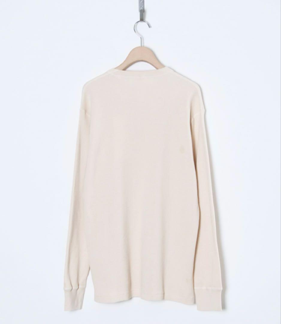 comoli (コモリ) コットンカシミヤ ワッフル長袖クルー