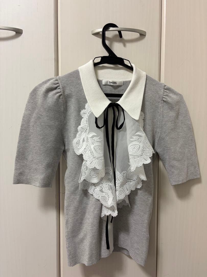 snidel スナイデル ラッフル刺繍ニットプルオーバー