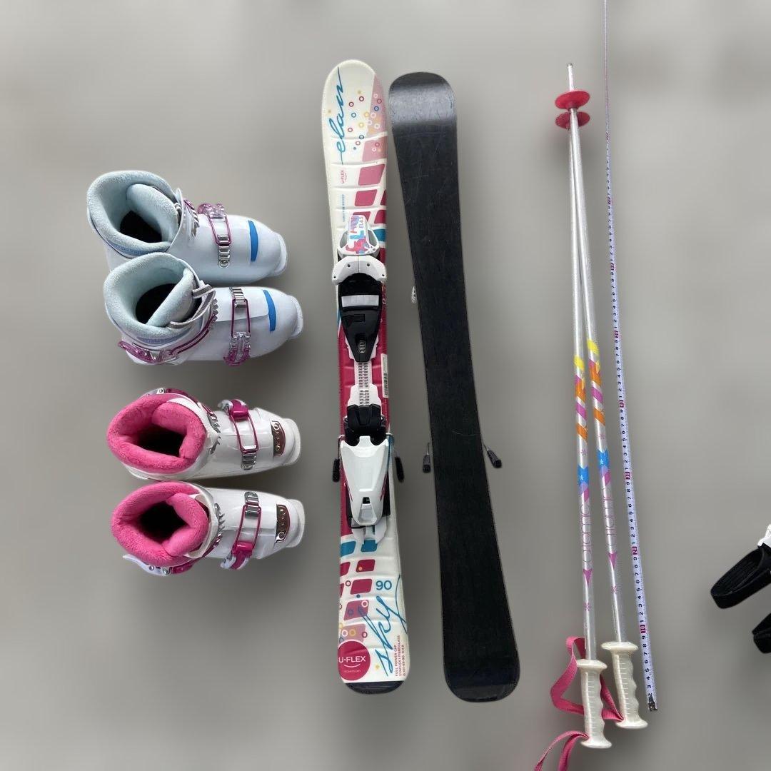 スキー板90cm スキー靴2足セットフルセット