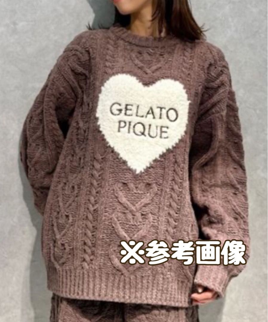 新品︎✿未開封 ジェラートピケ ハートアランプルオーバー ブラウン