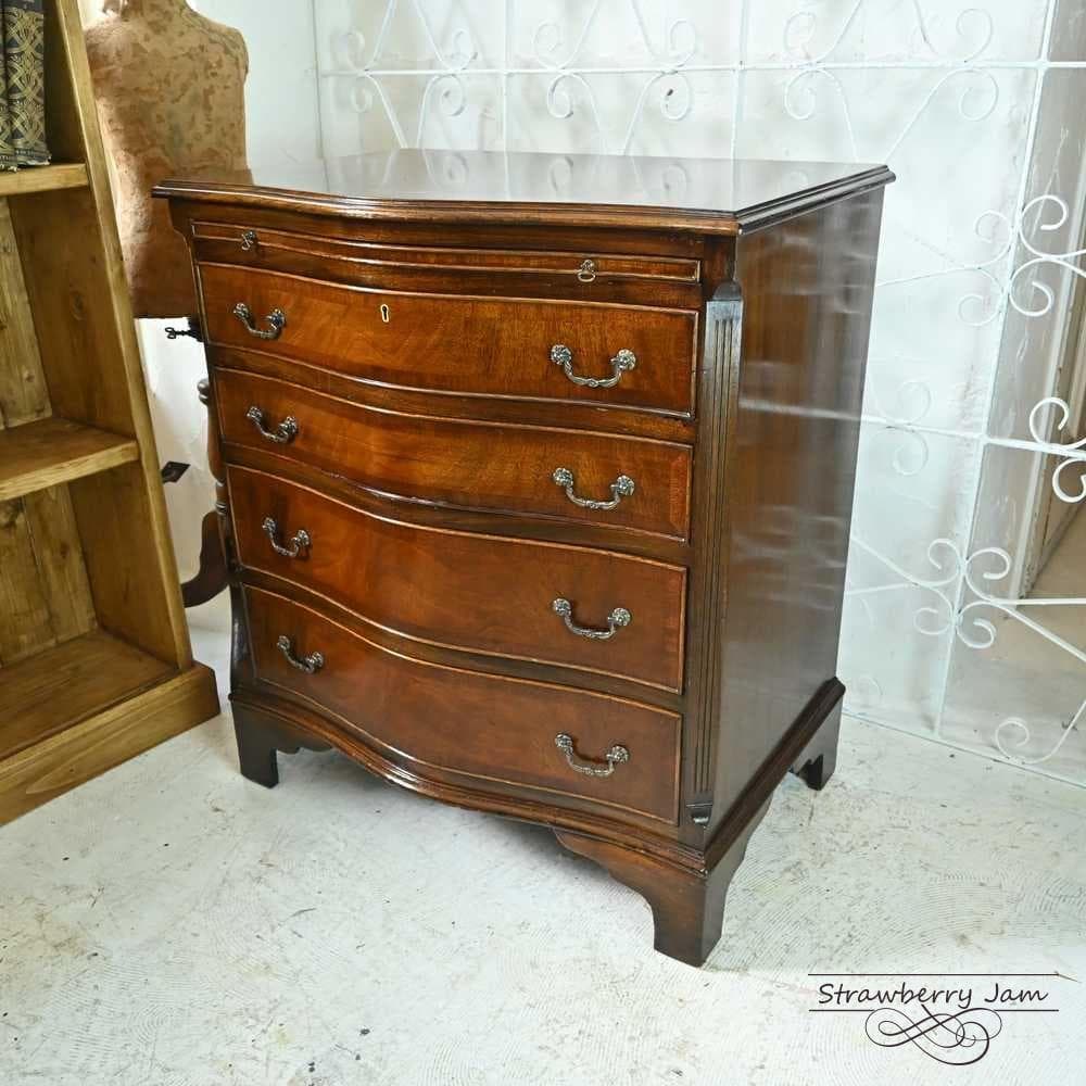 L3705-3 英国アンティーク チェスト 4段 タンス デスク マホガニー