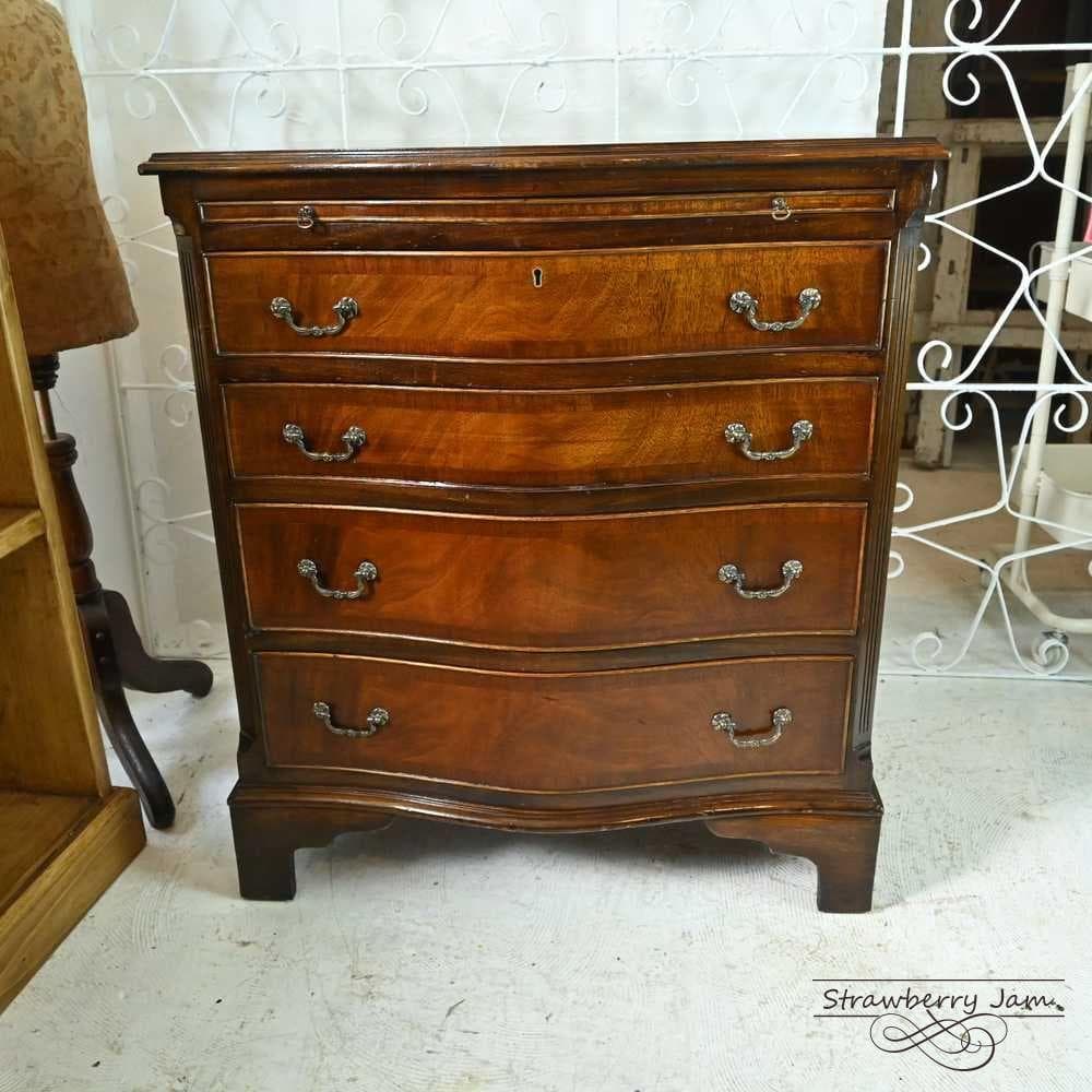 L3705-3 英国アンティーク チェスト 4段 タンス デスク マホガニー