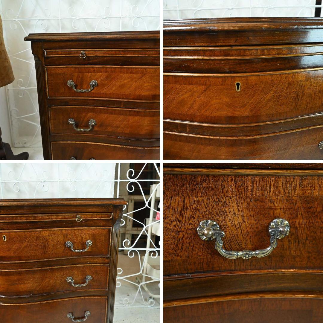 L3705-3 英国アンティーク チェスト 4段 タンス デスク マホガニー