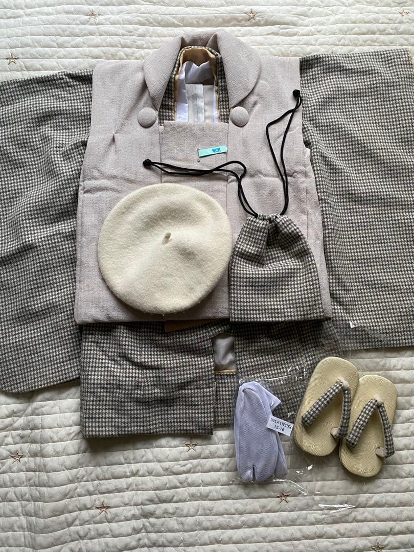 一度着用クリーニング済み　utatane 三歳　 被布コートセット　七五三