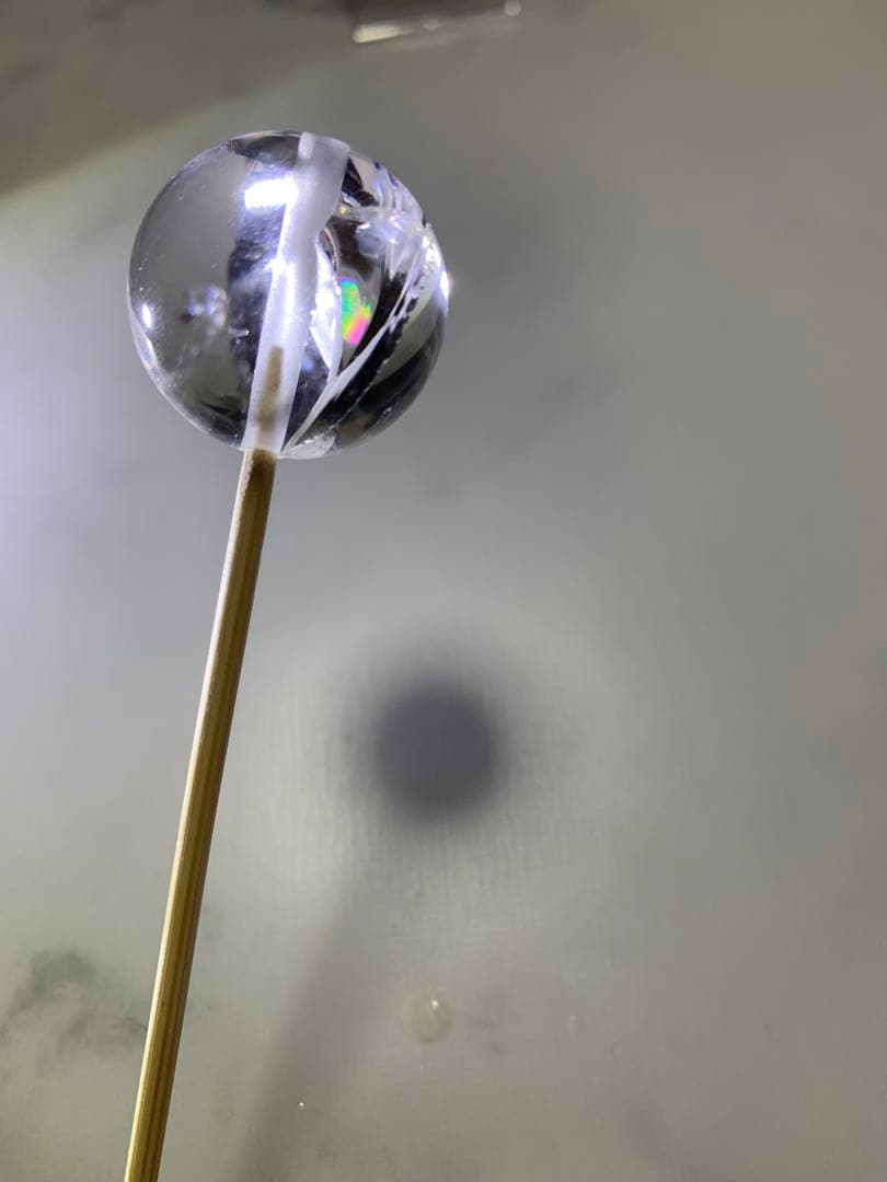 水晶　特大大玉　24ミリ　虹入り　粒売り