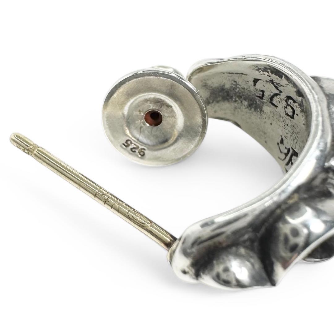 ★未使用★ CHROME HEARTS カーブド ティアドロップ ピアス SV