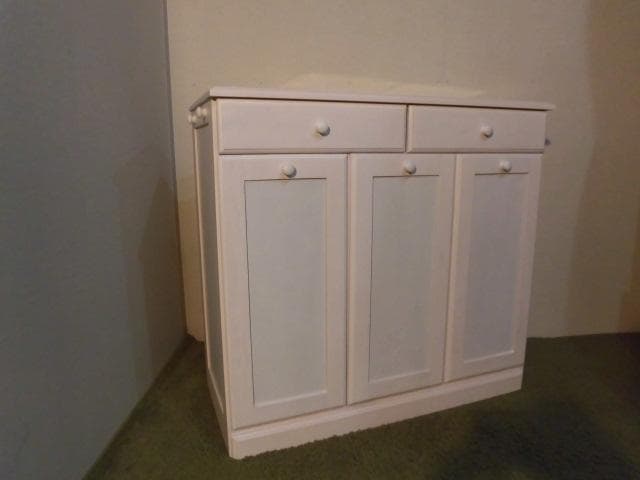 【展示品・新品】天然木大容量ダストボックス（3分別）ペール２５ℓ【ホワイト】