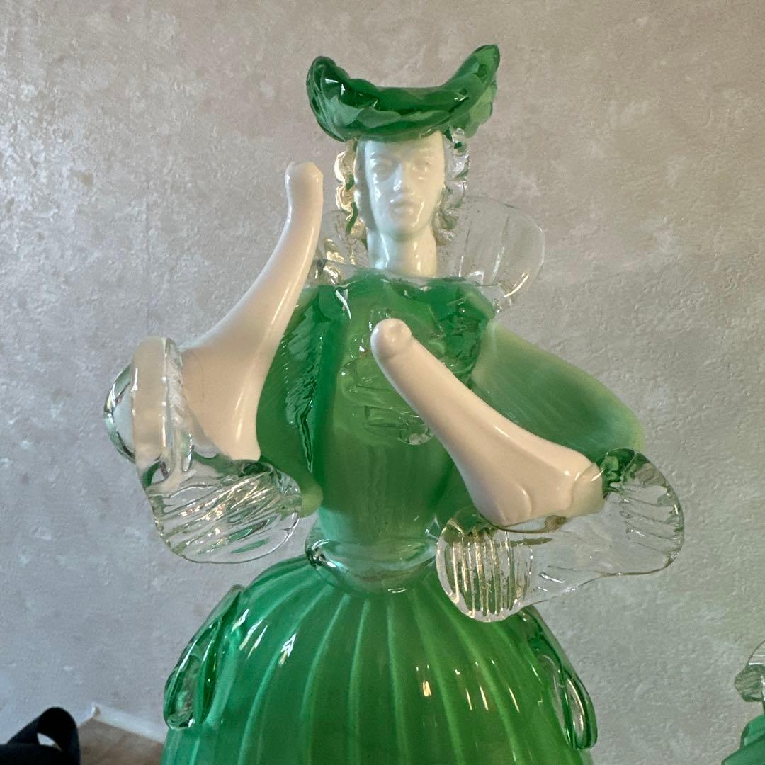 ガラス工芸　人形　ベネチアン ムラーノ　グリーン