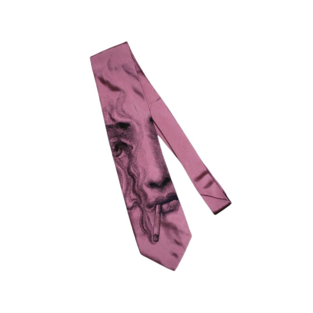 こ*ん様 FORNASETTI ピンク フェイスプリント ネクタイ