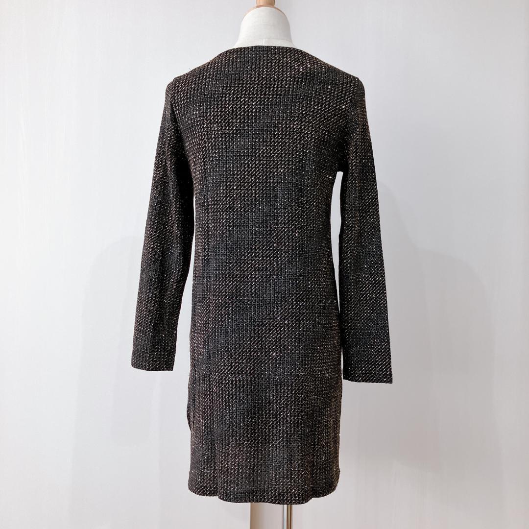 【極美品】コルソロッソ　ラメトップスサイドスリット　イタリア製長袖ワンピース