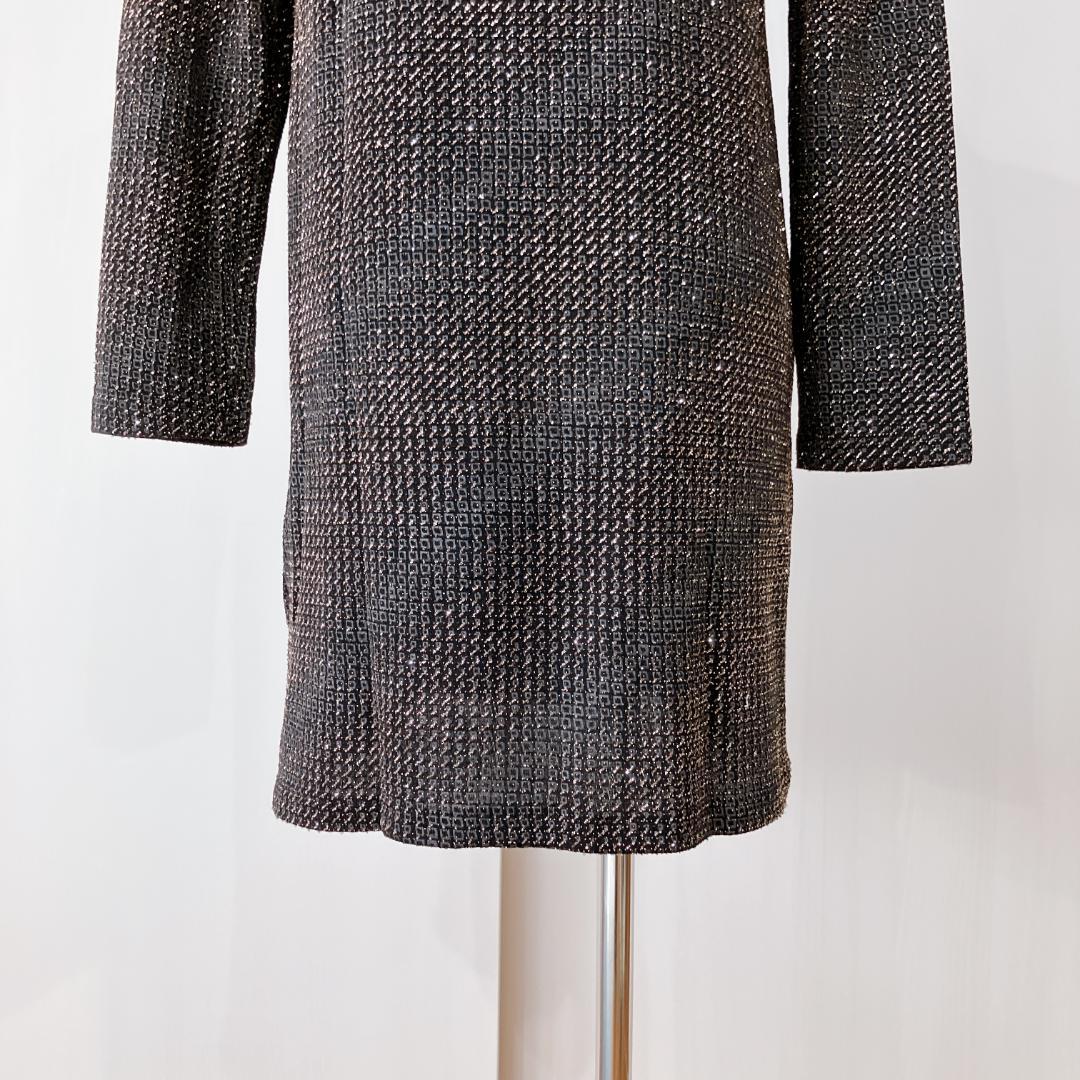 【極美品】コルソロッソ　ラメトップスサイドスリット　イタリア製長袖ワンピース