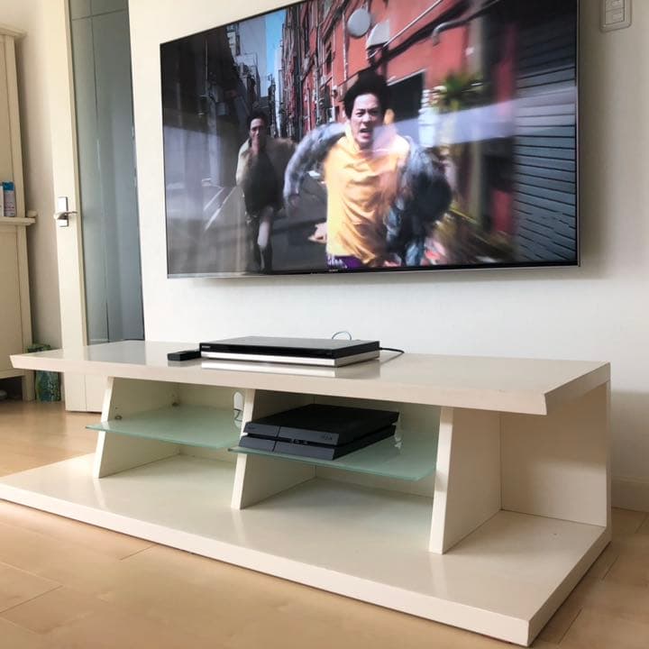 E’S 大型テレビボード 幅160cm マットホワイト/つや消し白