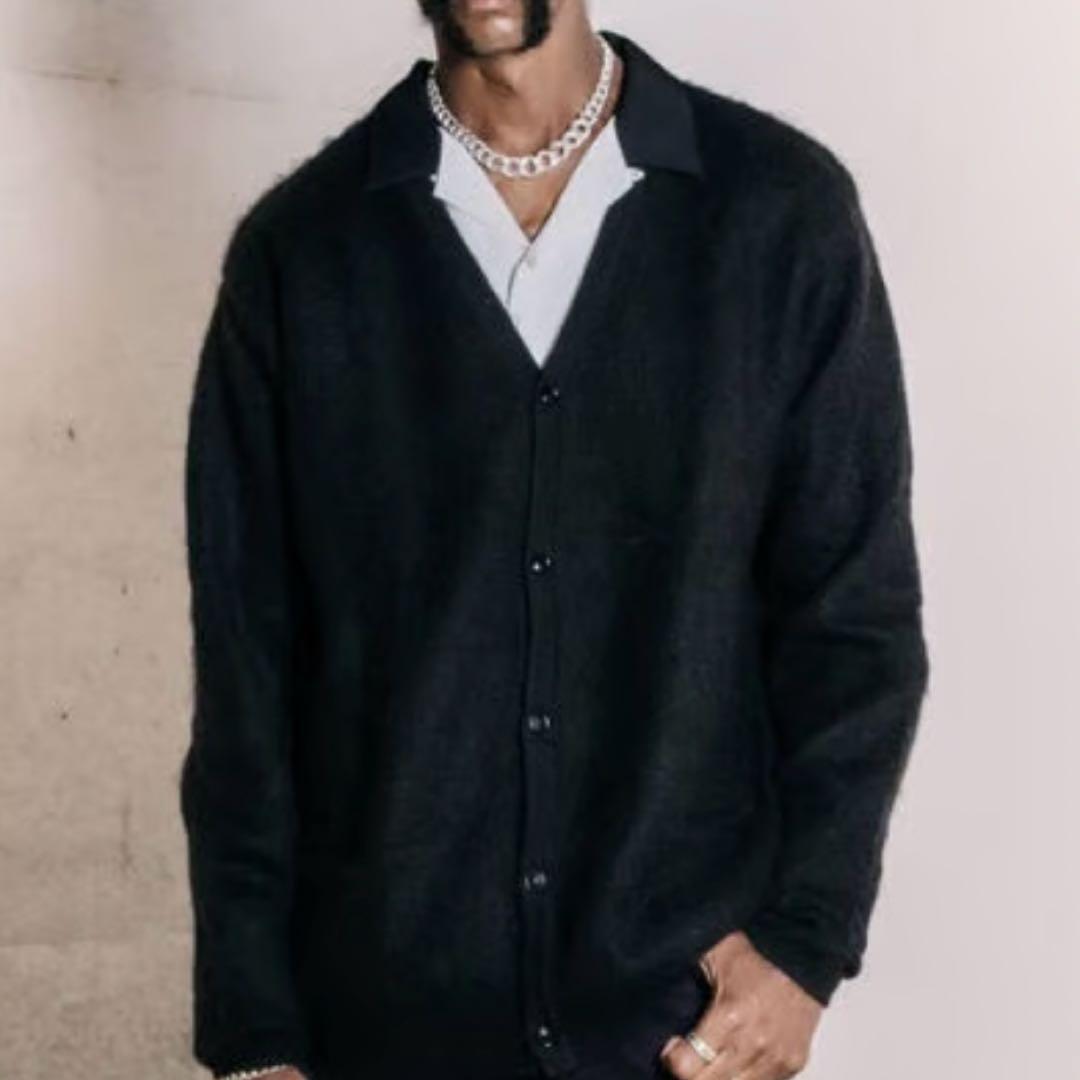 トシ丸 様 CRIMIE MOHAIR KNIT CARDIGAN 黒 XL.