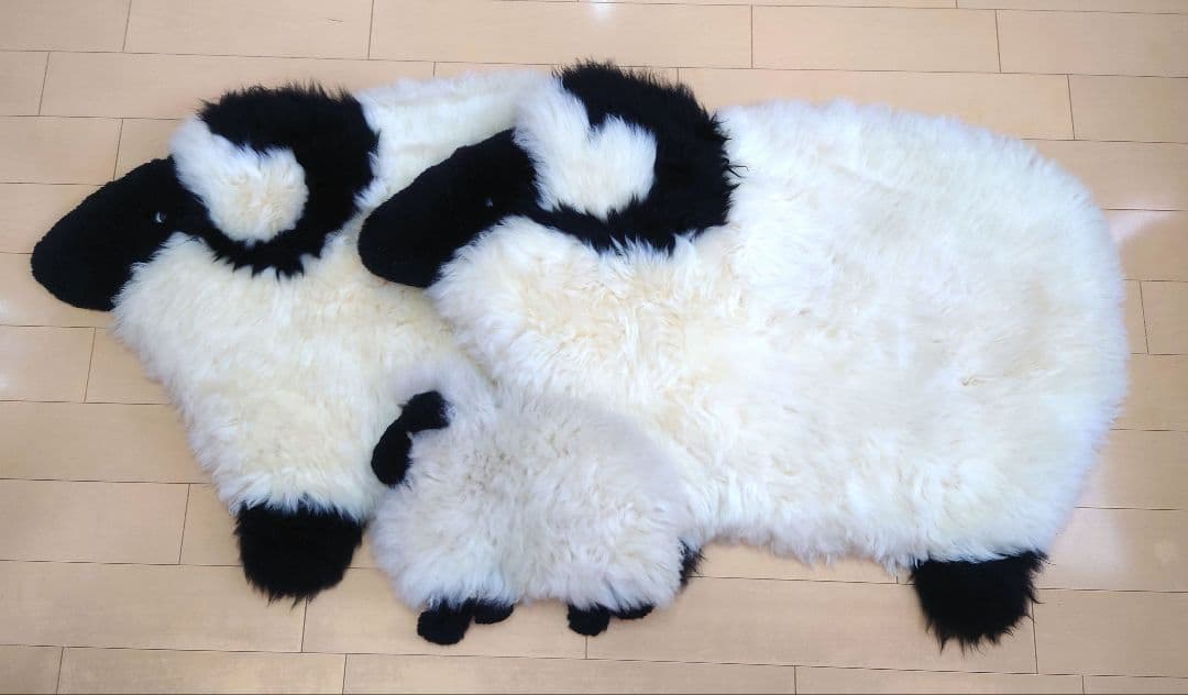 【オーストラリア製 羊のムートン ラグマット 3セット】