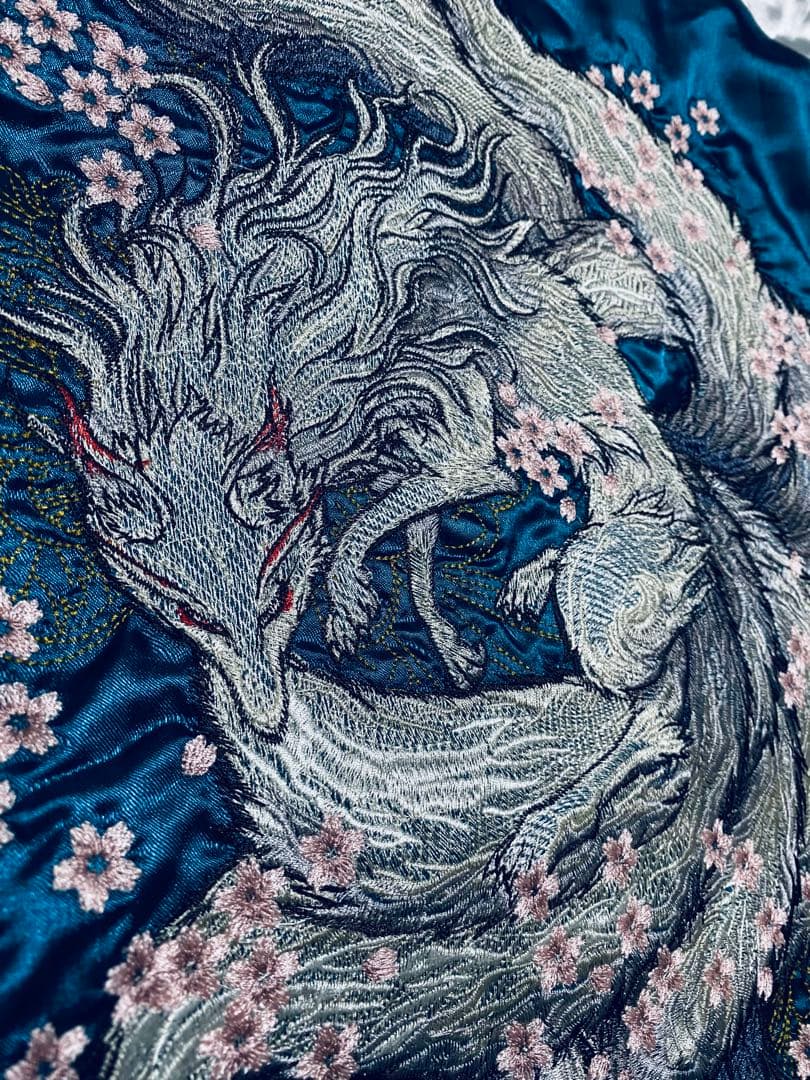 OBORO キツネ 美品 スカジャン unisex vintage サテン