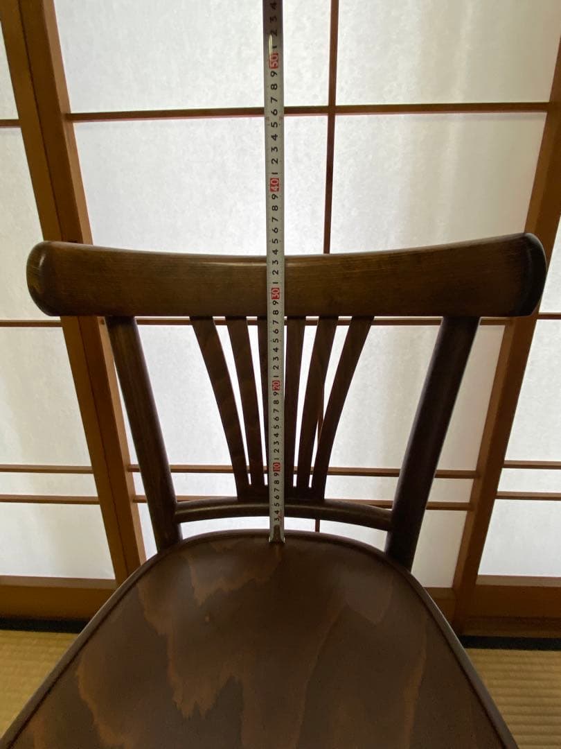 ブラウン 木製 スラットバックチェア(A) フランスベッド製