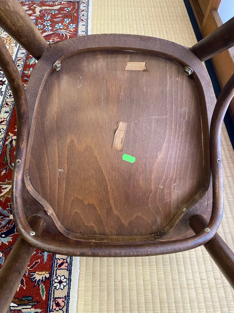 ブラウン 木製 スラットバックチェア(A) フランスベッド製